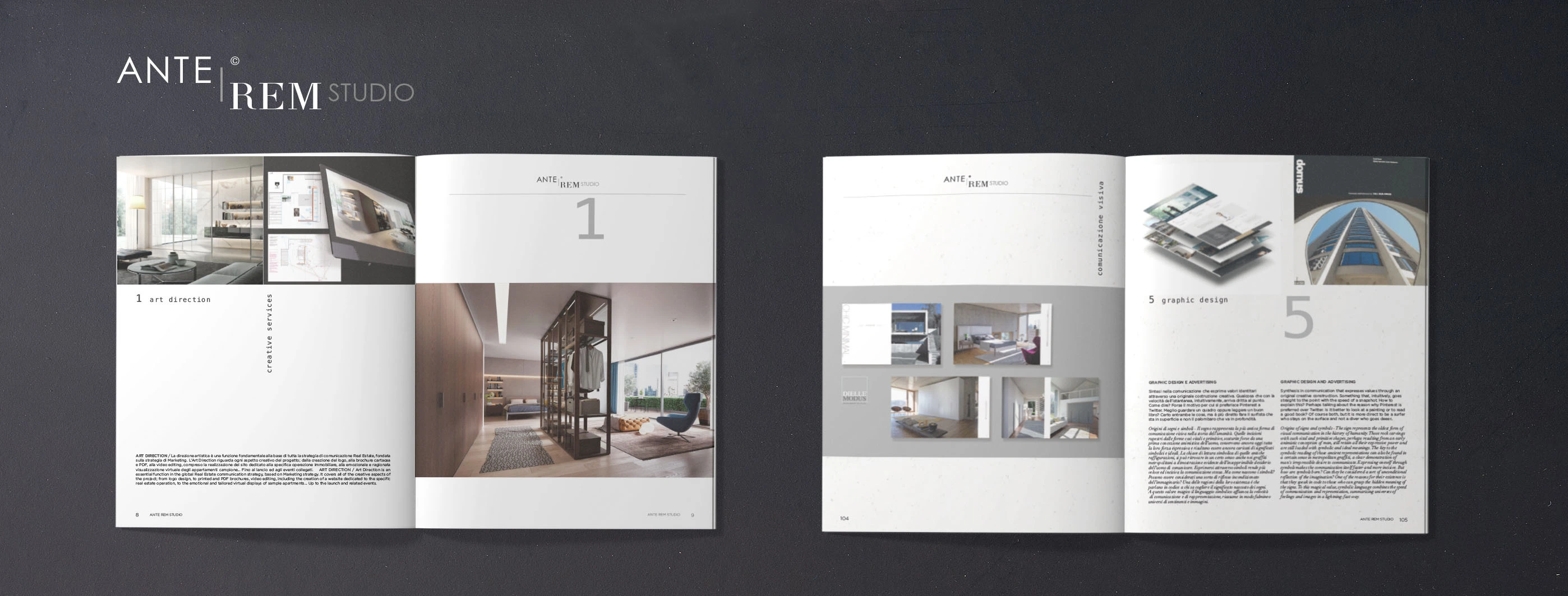 ANTE REM STUDIO brochure comunicazione settore immobiliare real estate