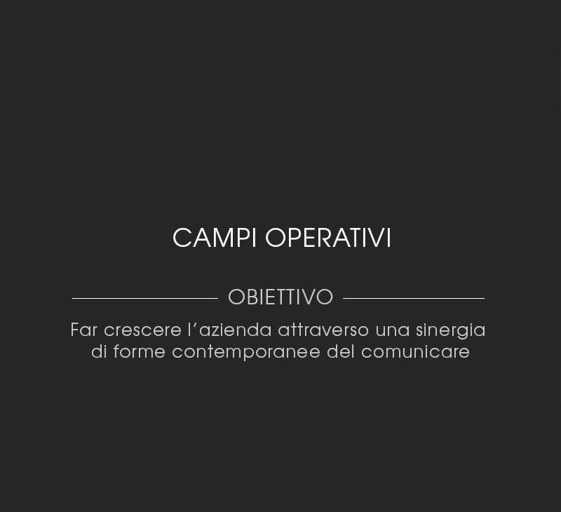 obiettivo far crescere l'azienda attraverso una sinergia di forma contemporanee del comunicare